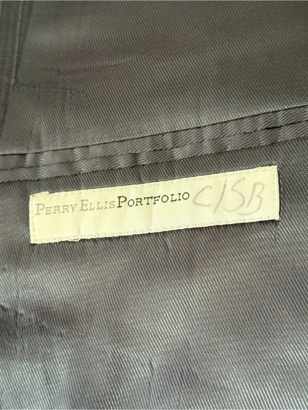 Perry Ellis Black Pinstripe Single-Breasted Suit Jacket